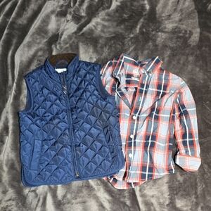 Wonder Nation Navy Vest and Plaid Shirt Set